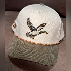 NWOT Flying Duck Embroidered Cap - Cream and Tan